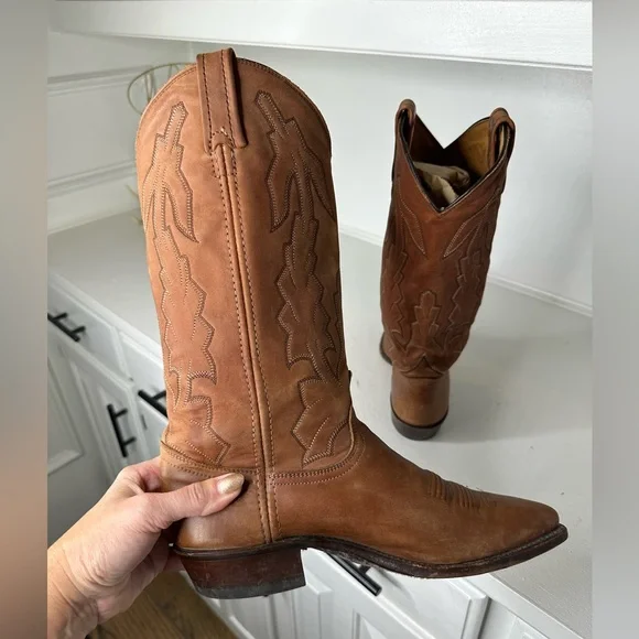 Vintage Dan Post Marlboro Collection Women’s 8.5 Western Cowboy Boots Tan - Picture 6 of 10